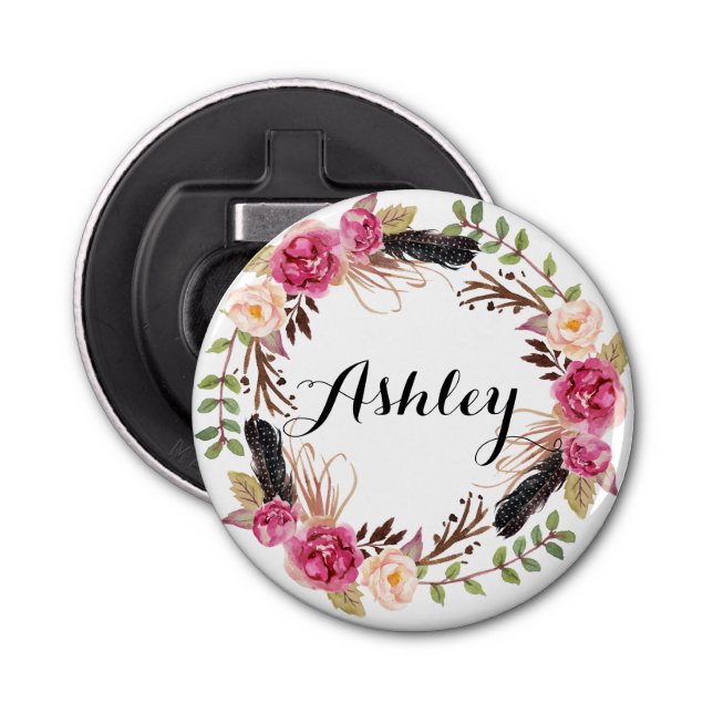 Rustikale Hochzeitsfeier Flaschenöffner (Vorderseite)