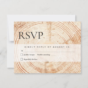 Rustikale Hochzeitsholzmücke RSVP Karte