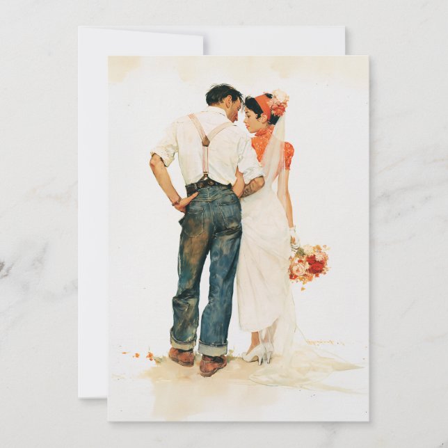 Rustikale Hochzeitsillustration im Romantik-Stil (Vorderseite)