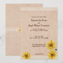 Rustikale Hochzeitskarte für Lace & Burlap Sonnenb