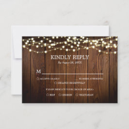 Rustikale Hochzeitskarte für Stallholz RSVP Karte