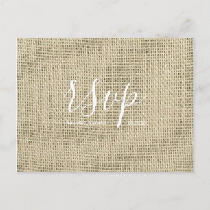 Rustikale Hochzeitskarte Hessischer Burlap Scrip Einladungspostkarte