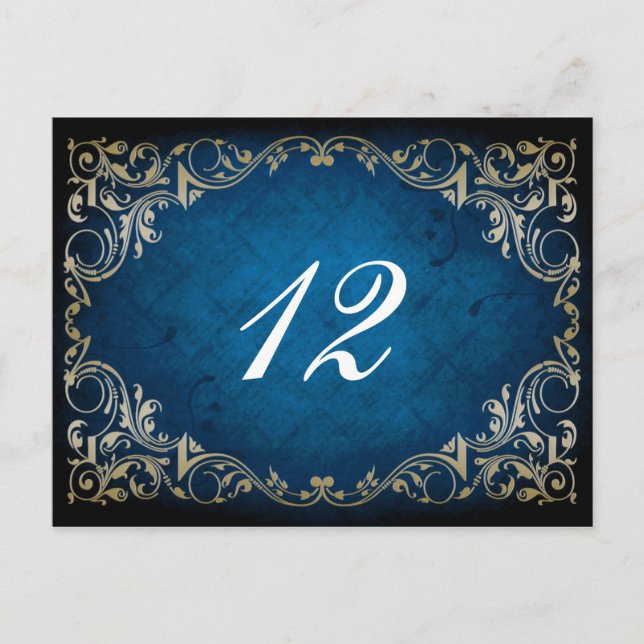 rustikale Hochzeitskarte "marineblau" Postkarte (Vorderseite)