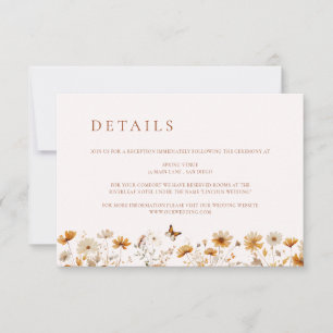 Rustikale Hochzeitskarte mit Einzelheiten zur Wild Einladung
