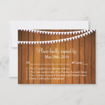 Rustikale Hochzeitskarte RSVP