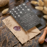 Rustikale Hochzeitskarte unter den Sternen Einladung<br><div class="desc">Unter dem Stars Chalkboard Vintag Moderne 4. Juli,  Unabhängigkeitstag,  Retro Chalkboard Stars Hochzeitthema. Chalkboard Moderne Vintage Typografie Einladungen Sweet and sassy chalkboard Cotattcore Bistro Style Ästhetische Hochzeitsszenierung</div>