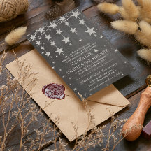 Rustikale Hochzeitskarte unter den Sternen