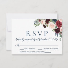 Rustikale Hochzeitskarten der Marine und der Marsa RSVP Karte