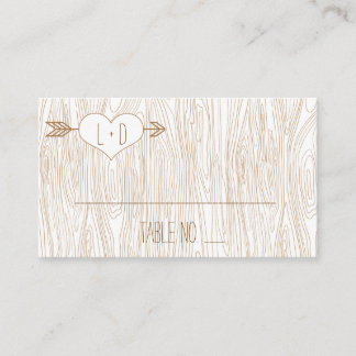 Rustikale Hochzeitskarten für Holz Platzkarte