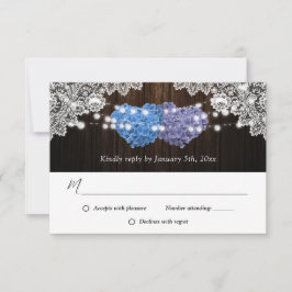 Rustikale Hochzeitskarten mit Lila Blüte RSVP Karte