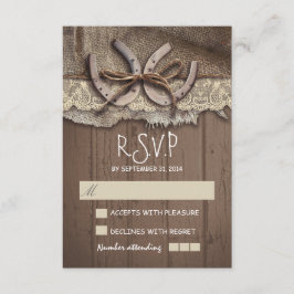 Rustikale Hochzeitskarten RSVP Karte