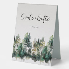 Rustikale Hochzeitskarten und Geschenke für Wasser Tischaufsteller