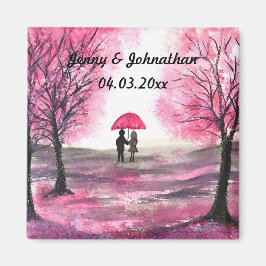 Rustikale Hochzeitskoppel Liebe Kirschblüten Magnet