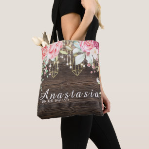 Rustikale Hochzeitsplatte für Personalisierte Blum Tasche