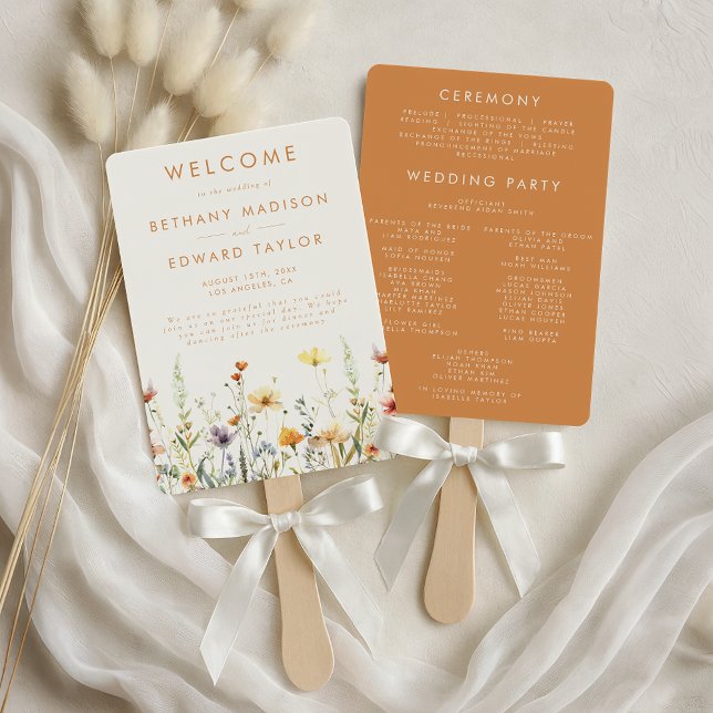 Rustikale Hochzeitsprogramm mit Wildblumen Fächer (Von Creator hochgeladen)