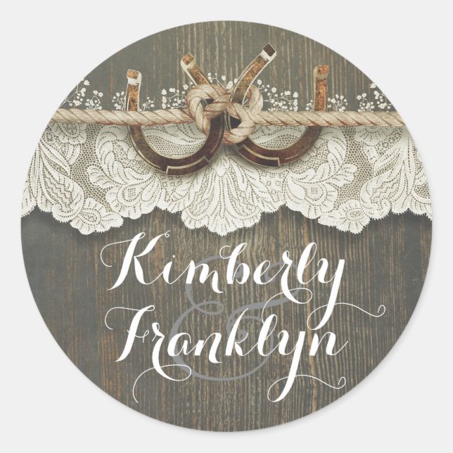 Rustikale Hochzeitssaison Runder Aufkleber (Vorderseite)