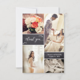 Rustikale Hochzeitssammlung auf Kalkboard-Foto Dankeskarte