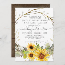 Rustikale Hochzeitssonne Einladung