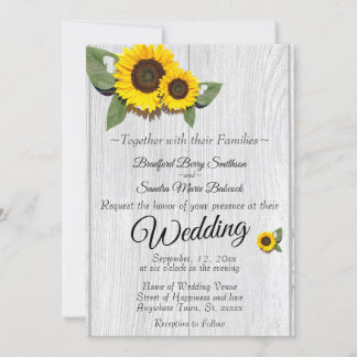 Rustikale Hochzeitssonne Einladung