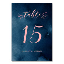 Rustikale Hochzeitsstiftung mit Navy-Blush-Kalligr