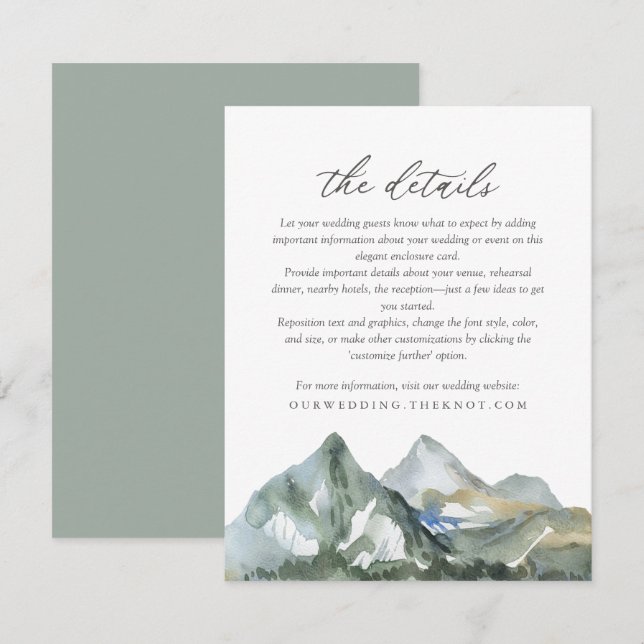 Rustikale Hochzeitsstimmung im Gebirgswald Begleitkarte (Vorne/Hinten)