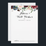 Rustikale Hochzeitsstimmung im Herbst wünscht Hinweiskarte<br><div class="desc">In diesem Herbst rustikale Kalligrafie Hochzeit auch Wünsche Ratschlag Karte ist ideal für eine moderne Hochzeit. Das Design ist bordeauxrot, rot, mariniert, blau und rot, strahlend und anmutig handbemalte Blume, die die natürliche Schönheit inspiriere. Diese Karten sind ideal für Hochzeiten, Brautparty, Babydusche, Graduiertenfest u.v.m. Personalisieren Sie die Karten mit den...</div>