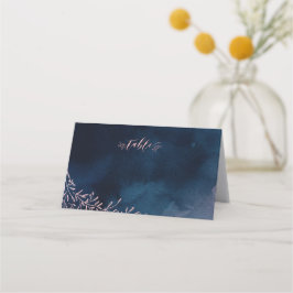 Rustikale Hochzeitsszenarien für Navy-Blush-Kallig Platzkarte