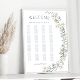 Rustikale Hochzeitstabelle für Blütenblumen Poster