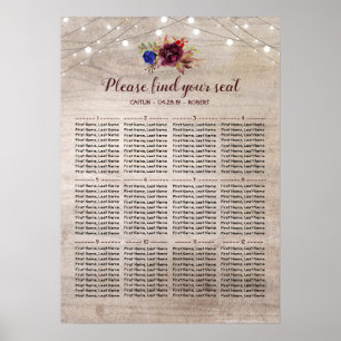 Rustikale Hochzeitstabelle Poster