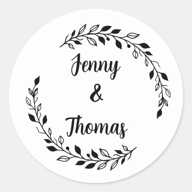 Rustikale Hochzeitstil-Wildblume Runder Aufkleber (Vorderseite)