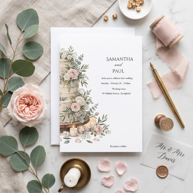 Rustikale Hochzeitstorte  Einladung (Von Creator hochgeladen)
