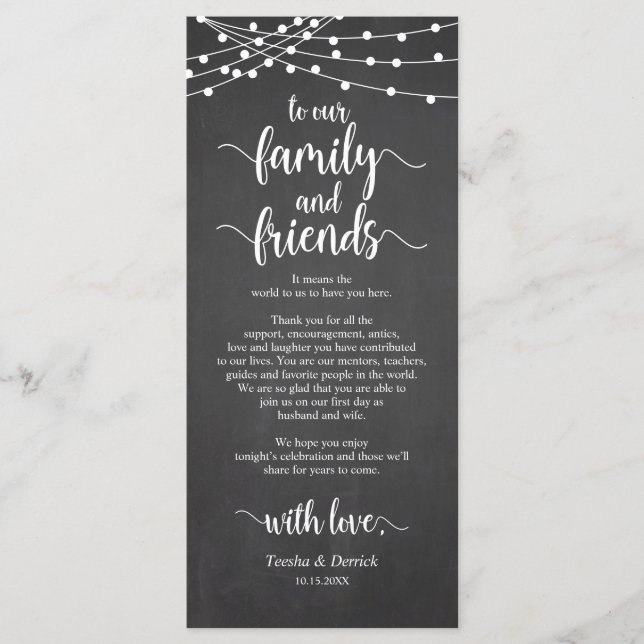 Rustikale Hochzeitsumgebung dank Karte (Vorderseite)