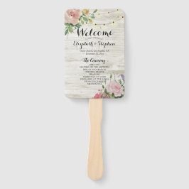 Rustikale Holz-Blume String Lights Hochzeitsprogra Fächer