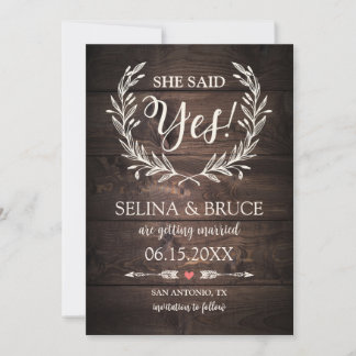 Rustikale Holz Hochzeit Einladung Save the Date Ka
