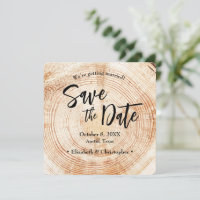 Rustikale Holz Hochzeit Save the Date mit Webseite