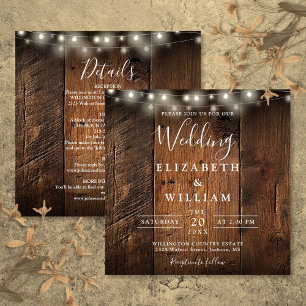 Rustikale Holz-Lichterkette für Hochzeiten - Alles Einladung