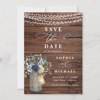 Rustikale Holz-Lichterketten Mason Jar Save-the-Da Save The Date