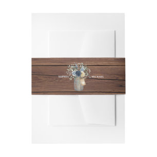 Rustikale Holz-Mason-Glas-Hochzeits-Einladung Einladungsbanderole