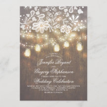 Rustikale Holz Mason Jar String Lights Hochzeit im
