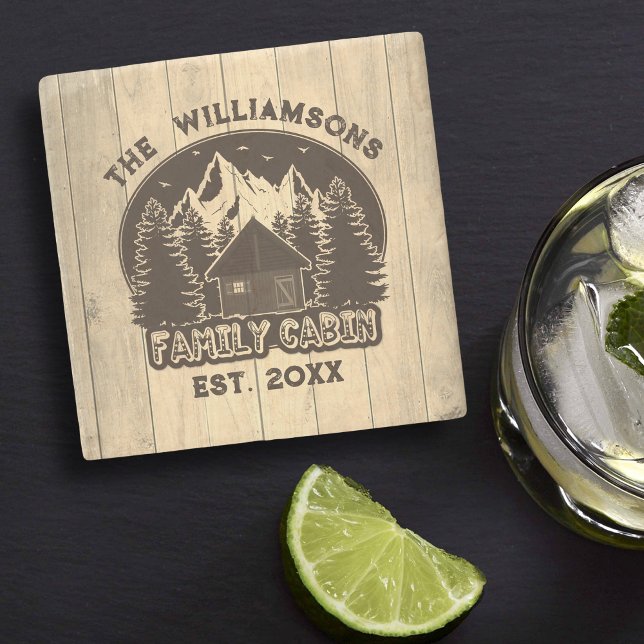 Rustikale Holz Natur Familie Kabine Braun Name Wie Steinuntersetzer (Von Creator hochgeladen)