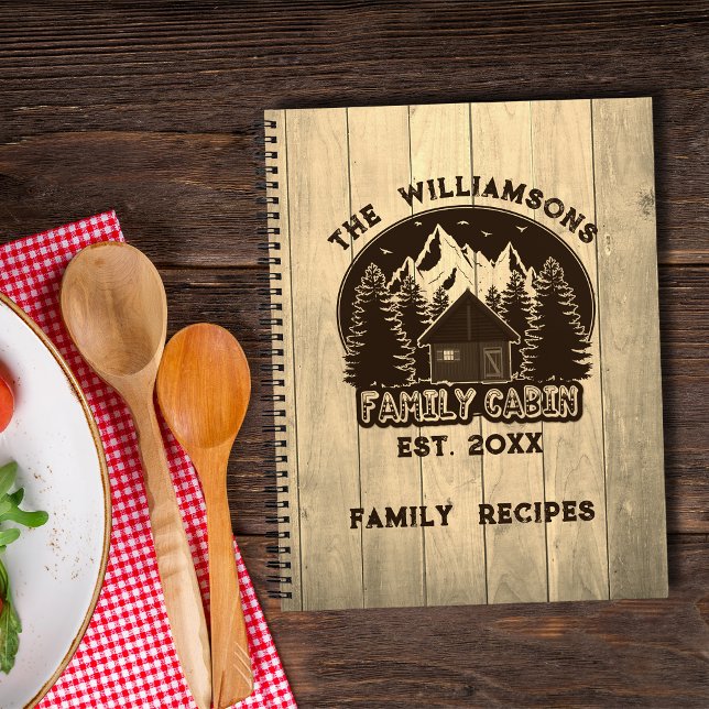 Rustikale Holz-Natur Familie Käfig Rezept Brauner  Notizbuch (Von Creator hochgeladen)