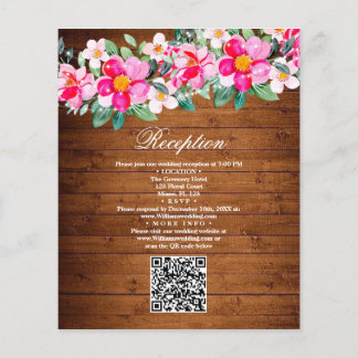 Rustikale Holz-Rosa-Blumen-Lichter Hochzeits-Einla Flyer
