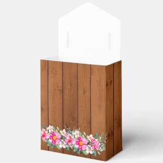 Rustikale Holz-Rosa-Blumenlichter Hochzeit Geschenkschachtel