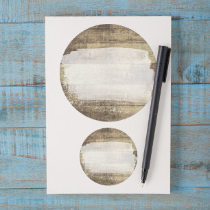 Rustikale Holz Shabby Grunge Vintage Bemalte Brett Runder Aufkleber