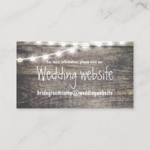 Rustikale Holz- und Schnurlichter, die Website Begleitkarte