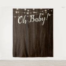 Rustikale Holzbalkenleuchten Babydusche Hintergrun