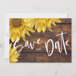Rustikale Holzblume Gelbe Hochzeit Save The Date