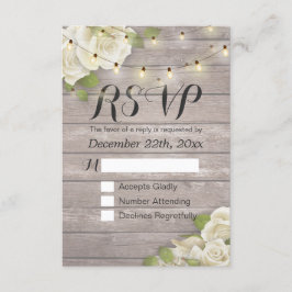 Rustikale Holzblumen-String Light Wedding RSVP Ant