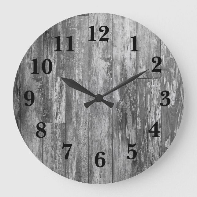 rustikale Holzdekoration Große Wanduhr (Vorderseite)
