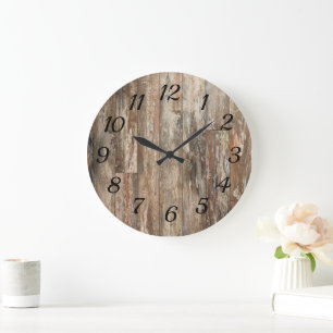rustikale Holzdekoration Große Wanduhr